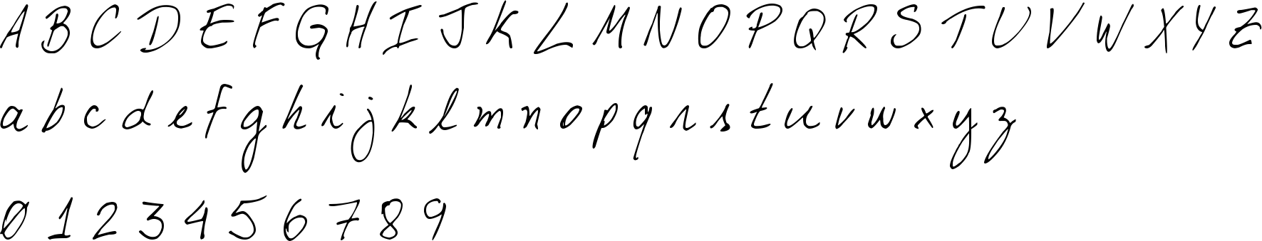 Djb My Boyfriends Handwriting Character Map Image